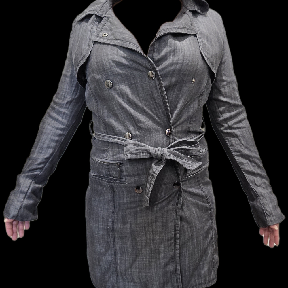 Vertigo Paris Gray Trench Coat with Belt